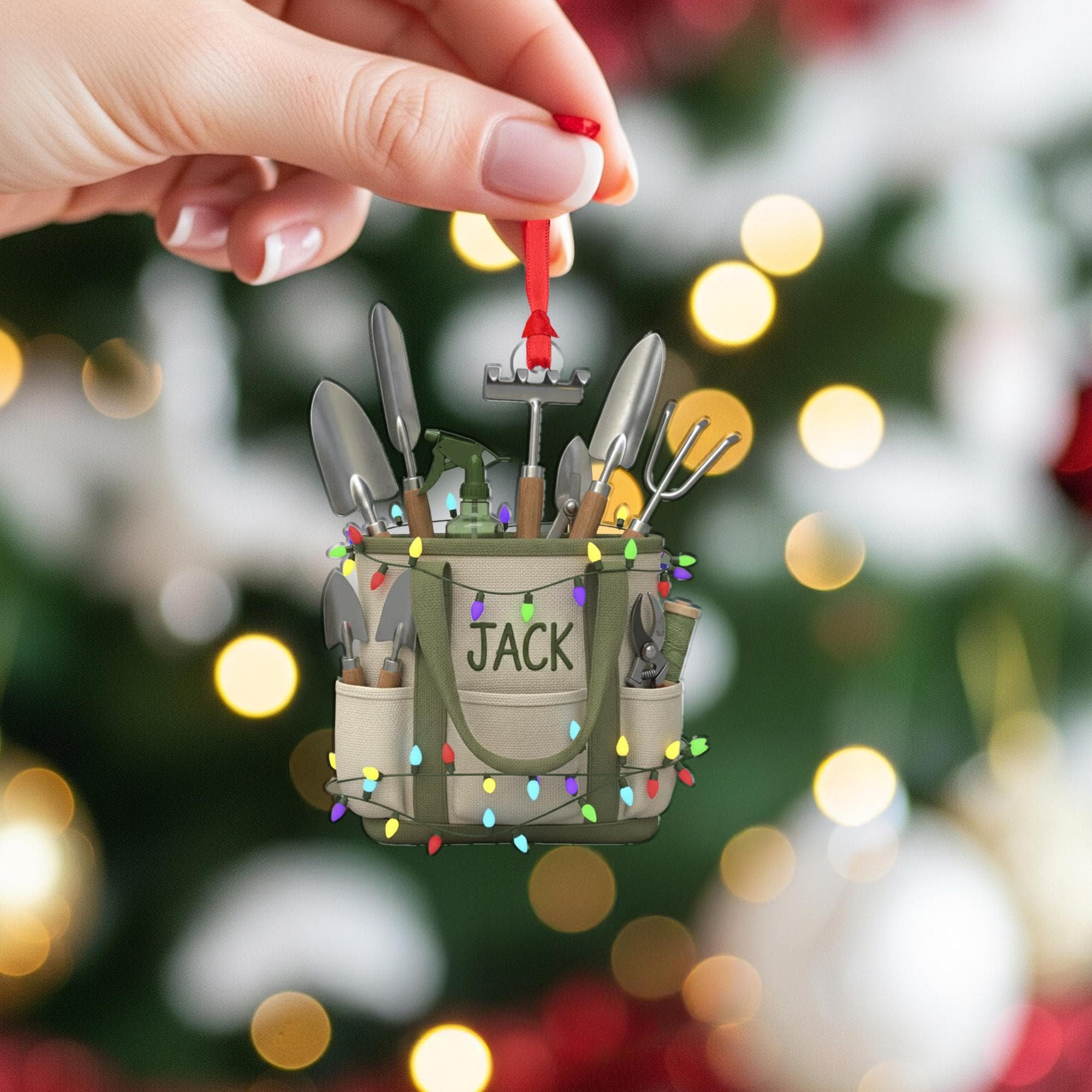 Gardening Tool Bag Ornament – Personalized Garden Gift
