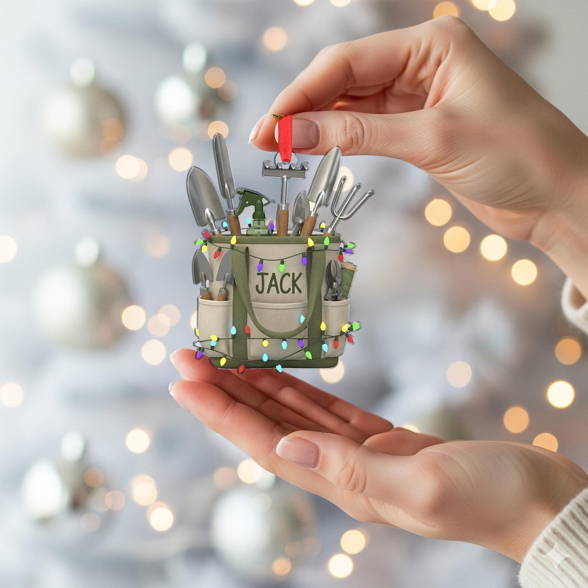 Gardening Tool Bag Ornament – Personalized Garden Gift
