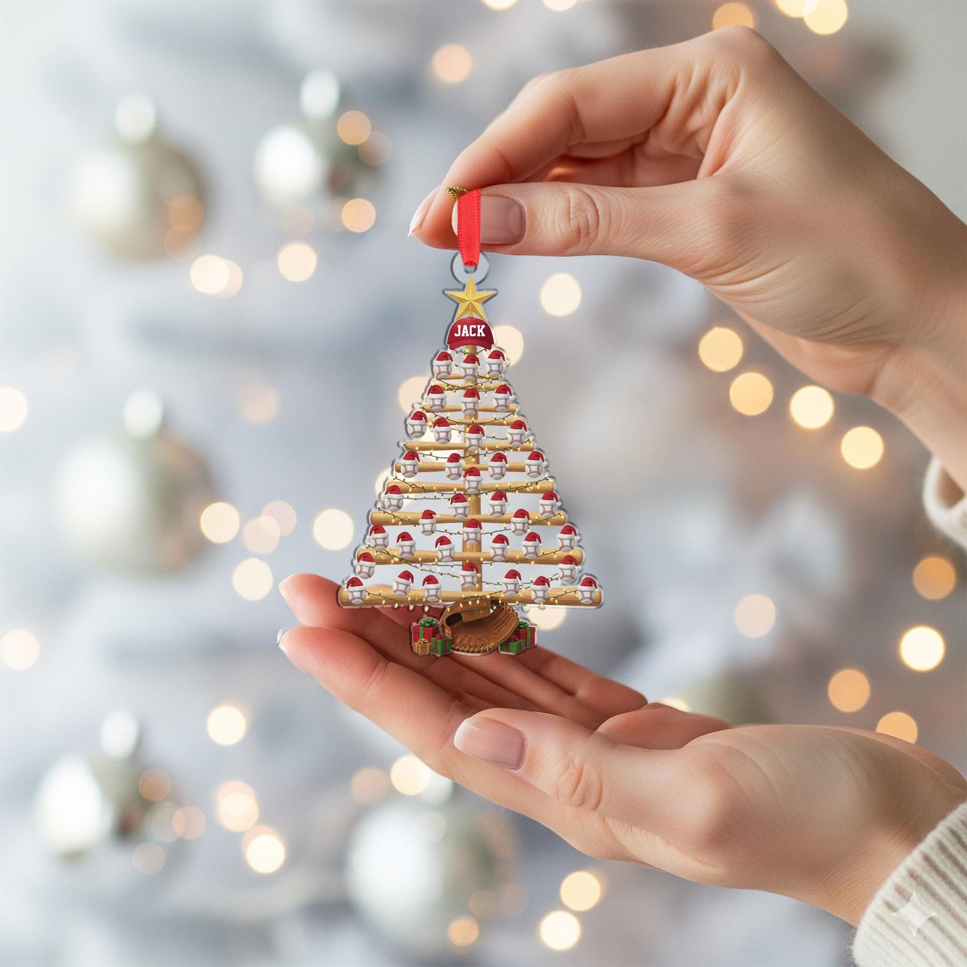 Baseball Christmas Tree Ornament – Personalized Sport Xmas Decor