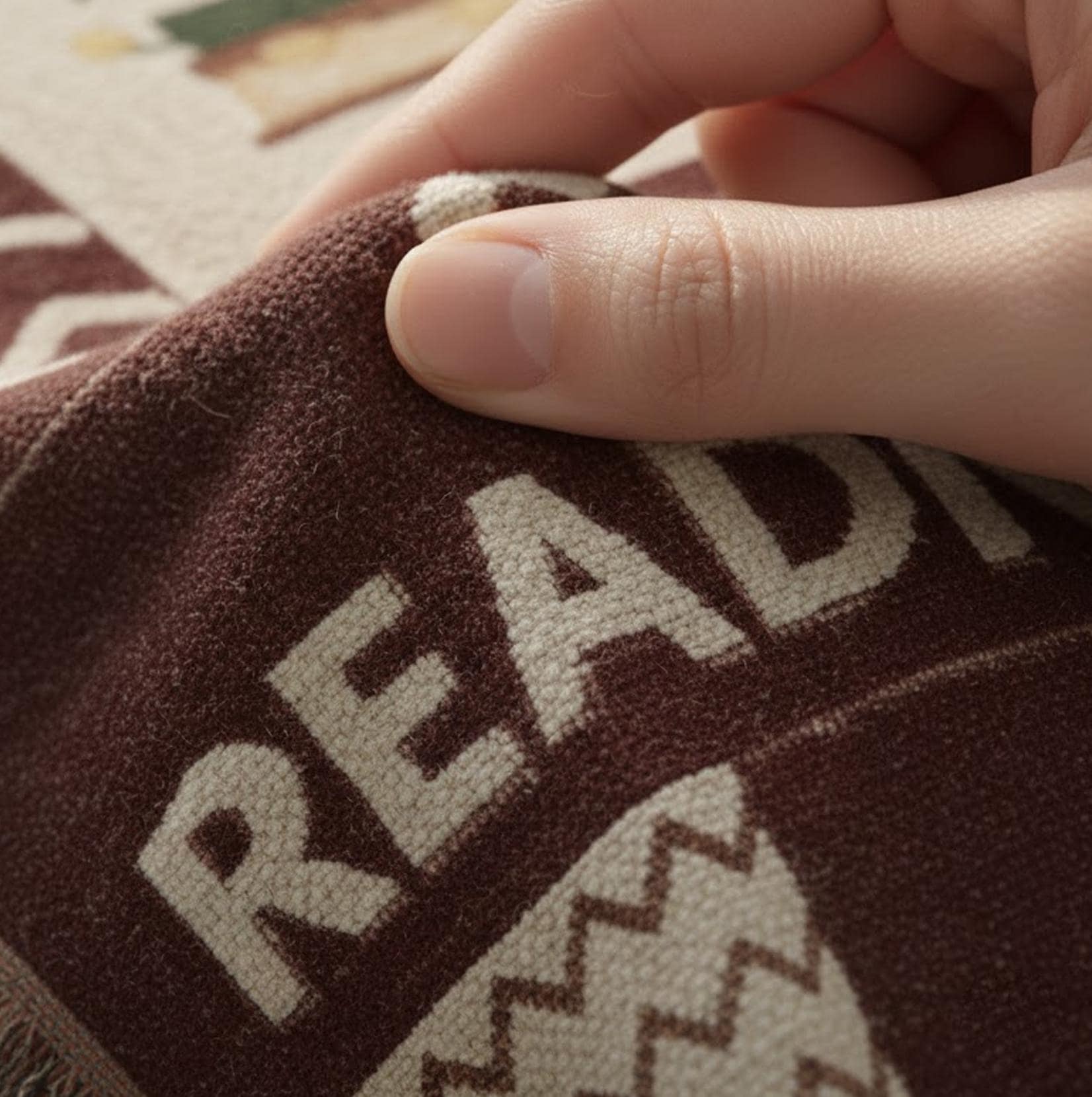 Personalized Weave Woven Blanket Book Tree Design: Holiday Patchwork Reading Cozy Blanket