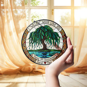 Personalized 9th Anniversary Willow Suncatcher • Custom Willow Tree Window Hanging Gift