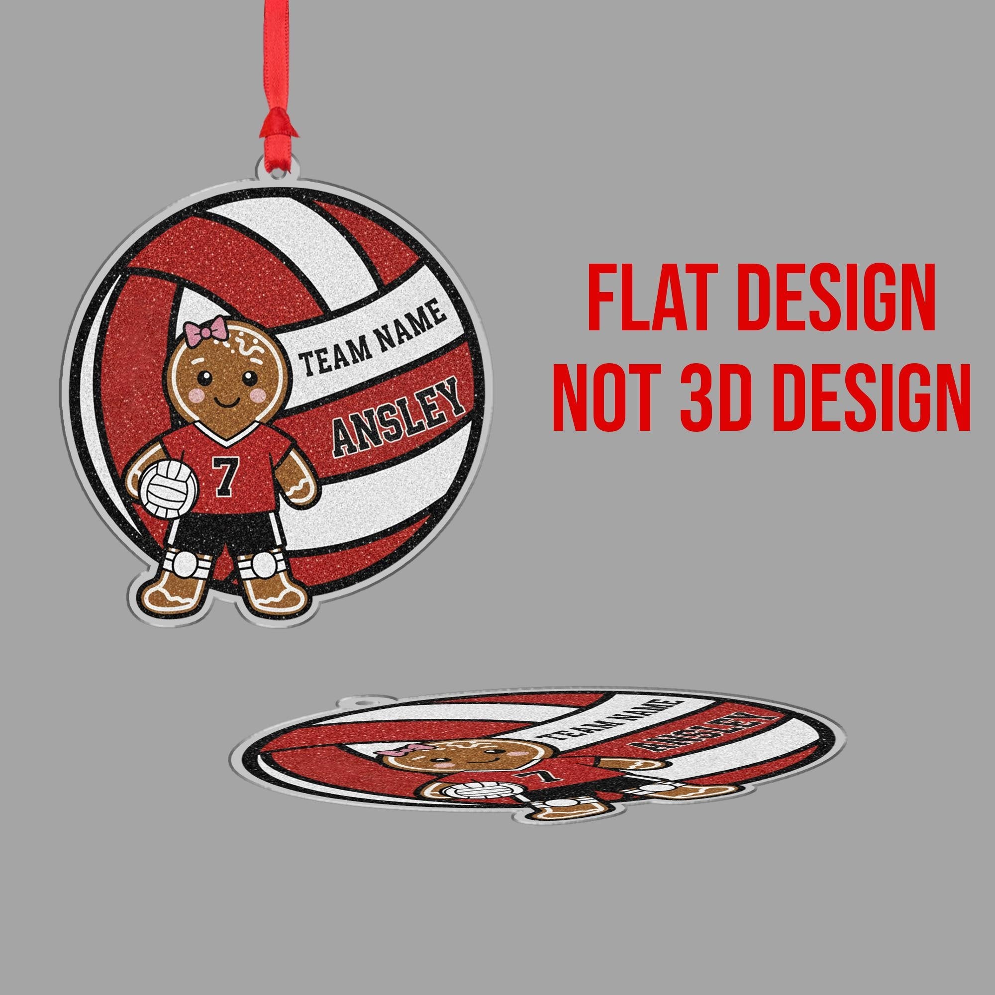 Personalized Gingerbread Volleyball Ornament • Custom Team Christmas Gift