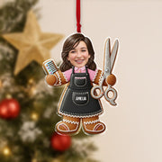 Custom Hairstylist Ornament: Personalized Gingerbread Christmas Decoration