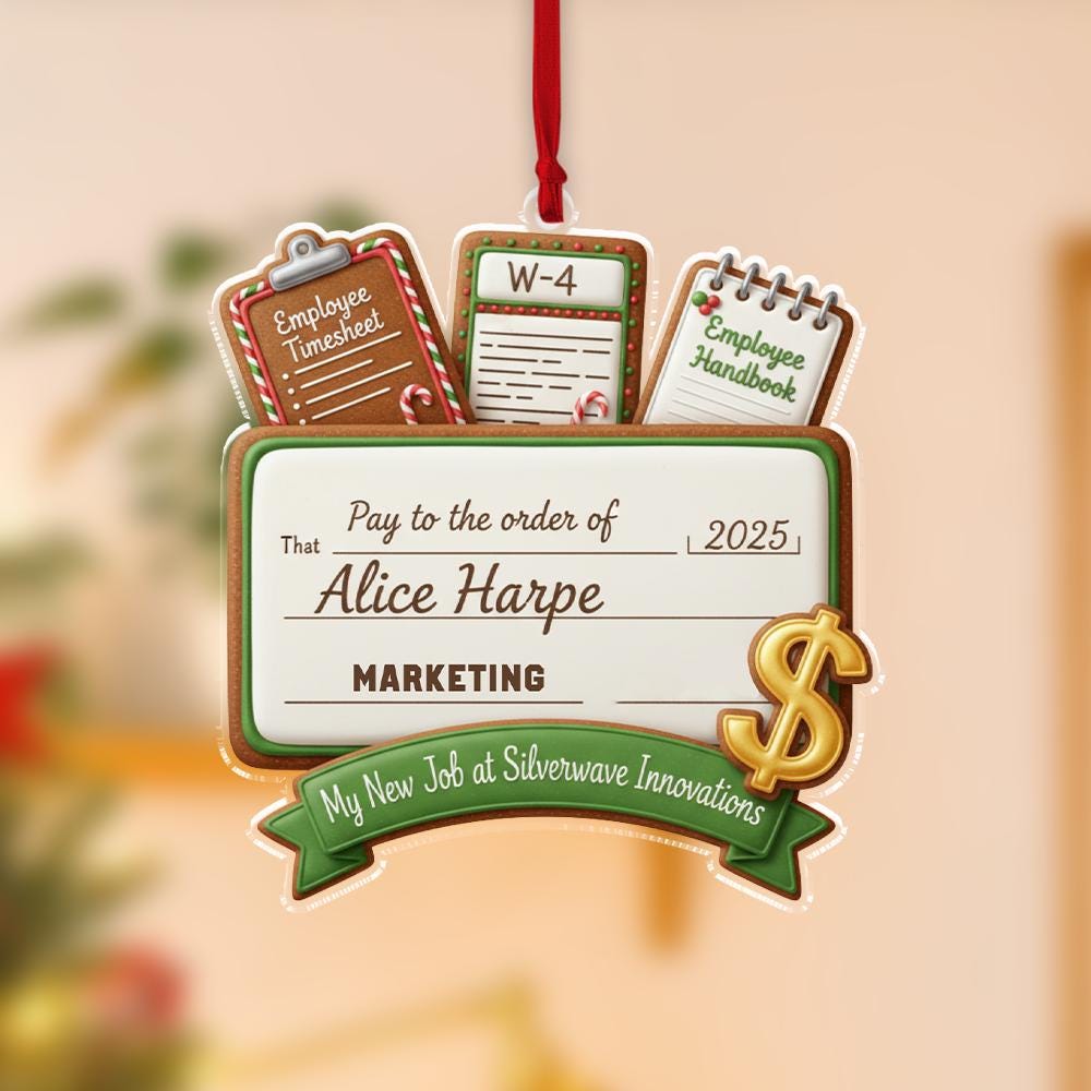Custom New Job Ornament | Personalized Career Keepsake | Office Job Christmas Decor