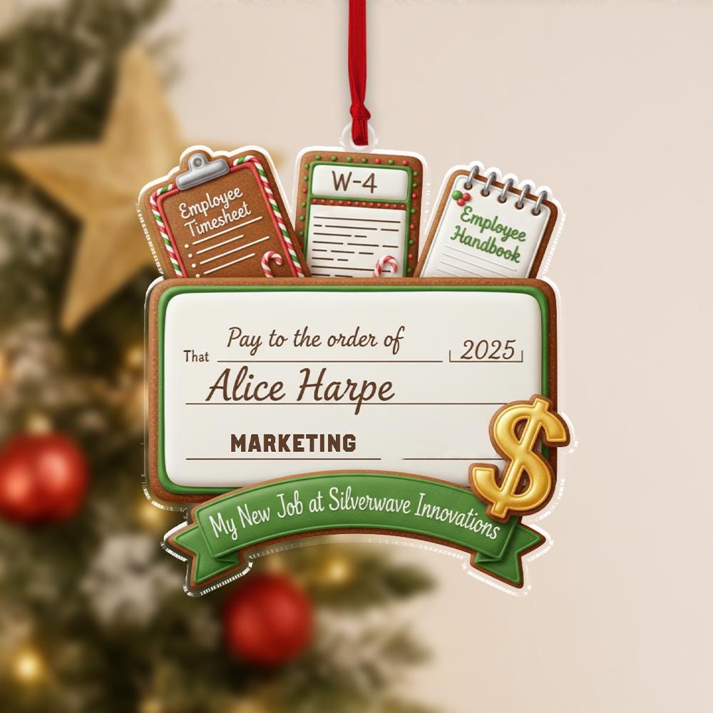 Custom New Job Ornament | Personalized Career Keepsake | Office Job Christmas Decor