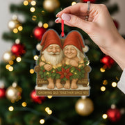 Personalized Gnome Couple Christmas Ornament • Growing Old Together Holiday Decor Gift