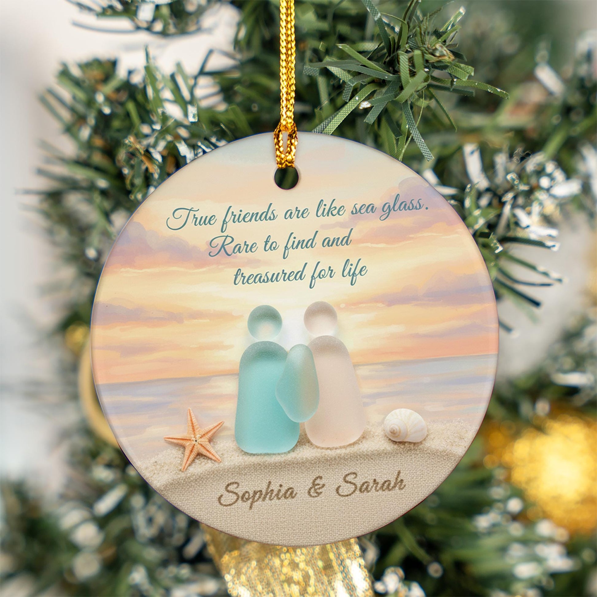Custom Flat Ceramic Ornament Personalized Friendship Keepsake