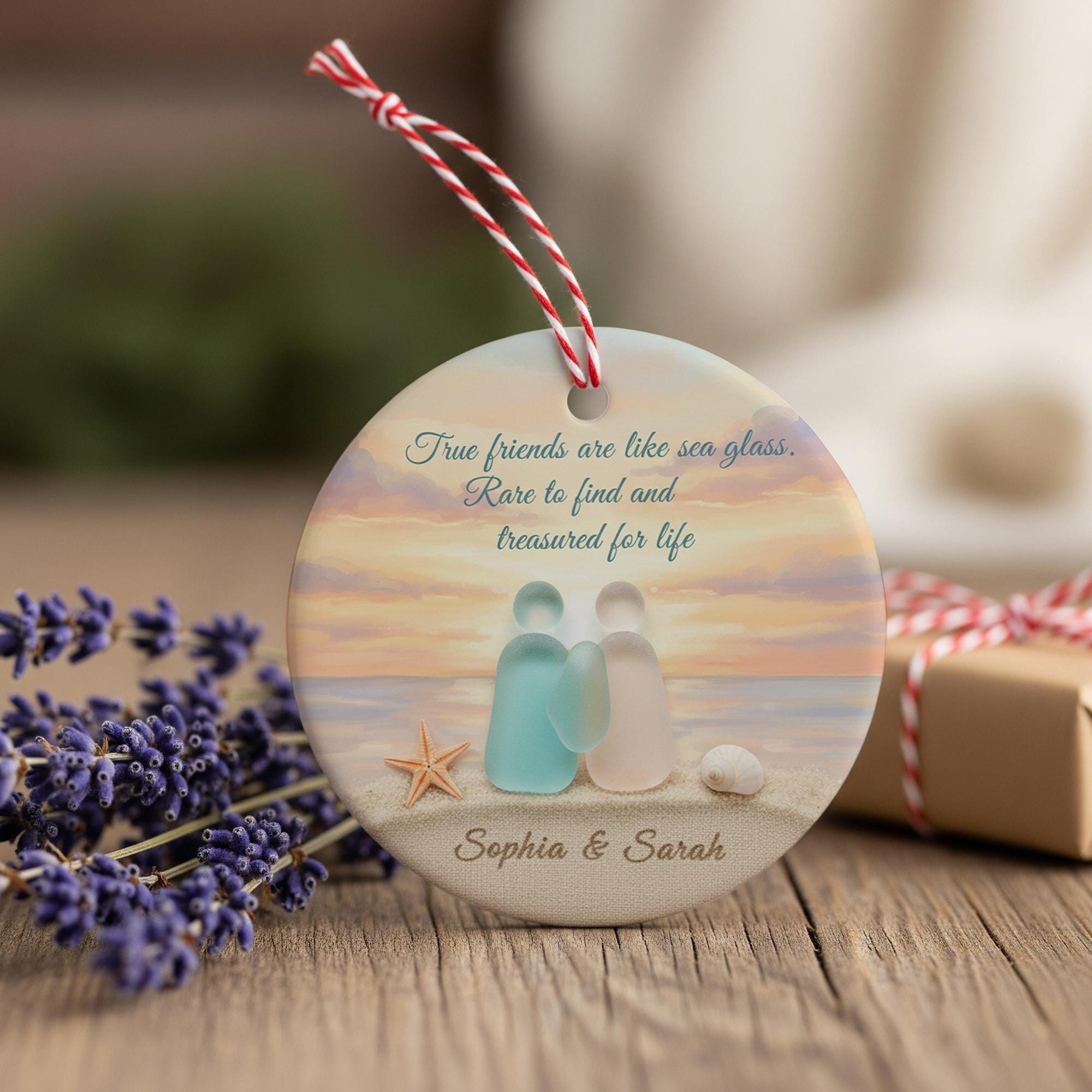 Custom Flat Ceramic Ornament Personalized Friendship Keepsake