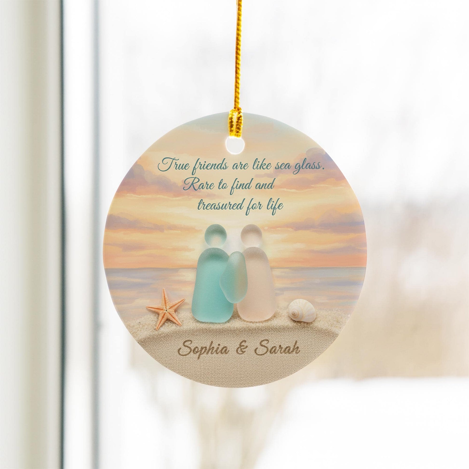 Custom Flat Ceramic Ornament Personalized Friendship Keepsake