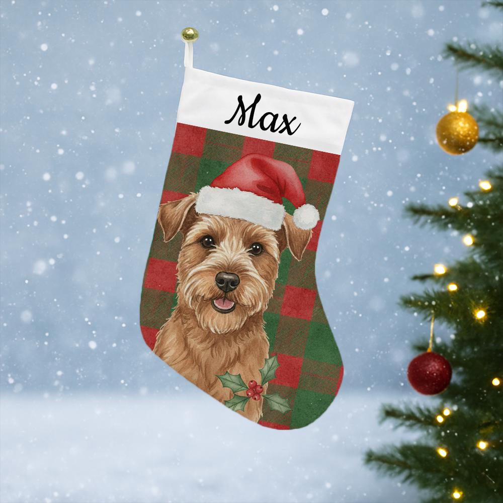 Custom Pet Photo Christmas Stocking: Personalized Plaid Holiday Decor