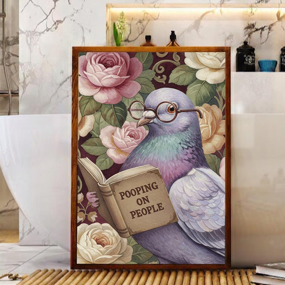 Pooping on People Art Print – Illustrated Bird Poster – Matte Paper