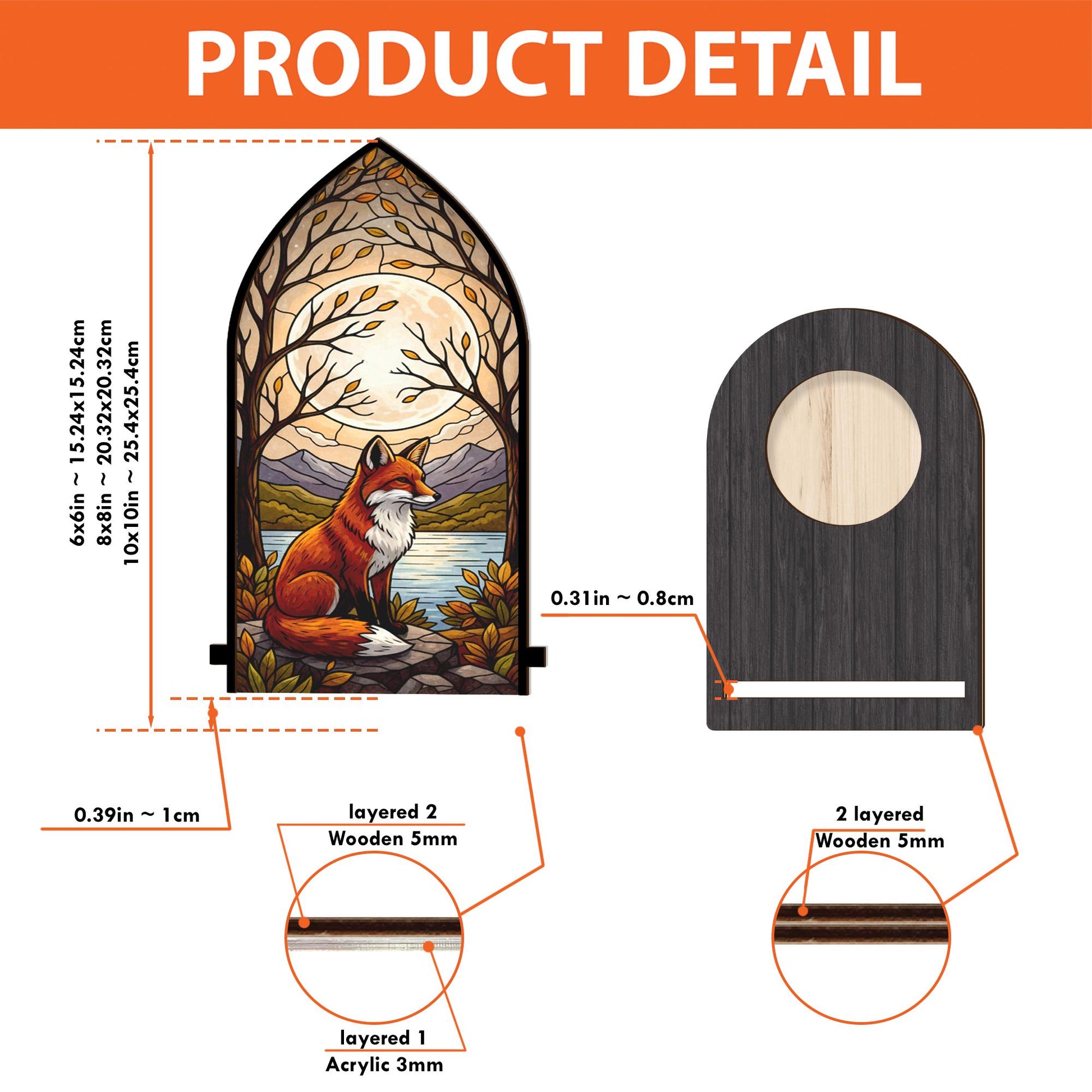 Fox in Autumn Woods Wooden Candle Holder – Woodland Fox Gift image 5