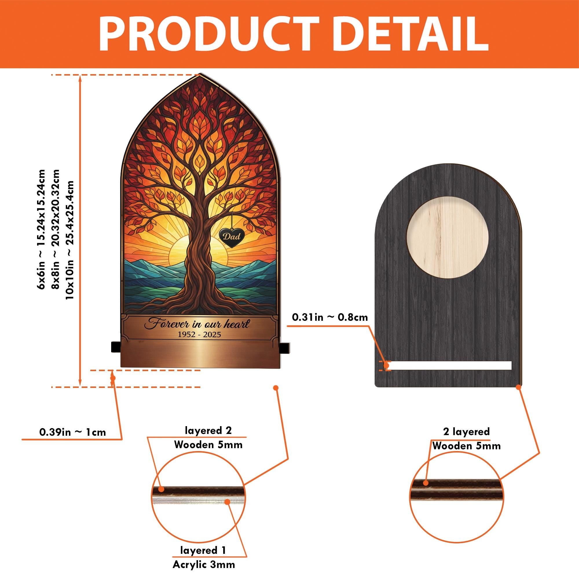 Forever in Our Heart Wooden Candle Holder – Personalized Remembrance Gift image 5