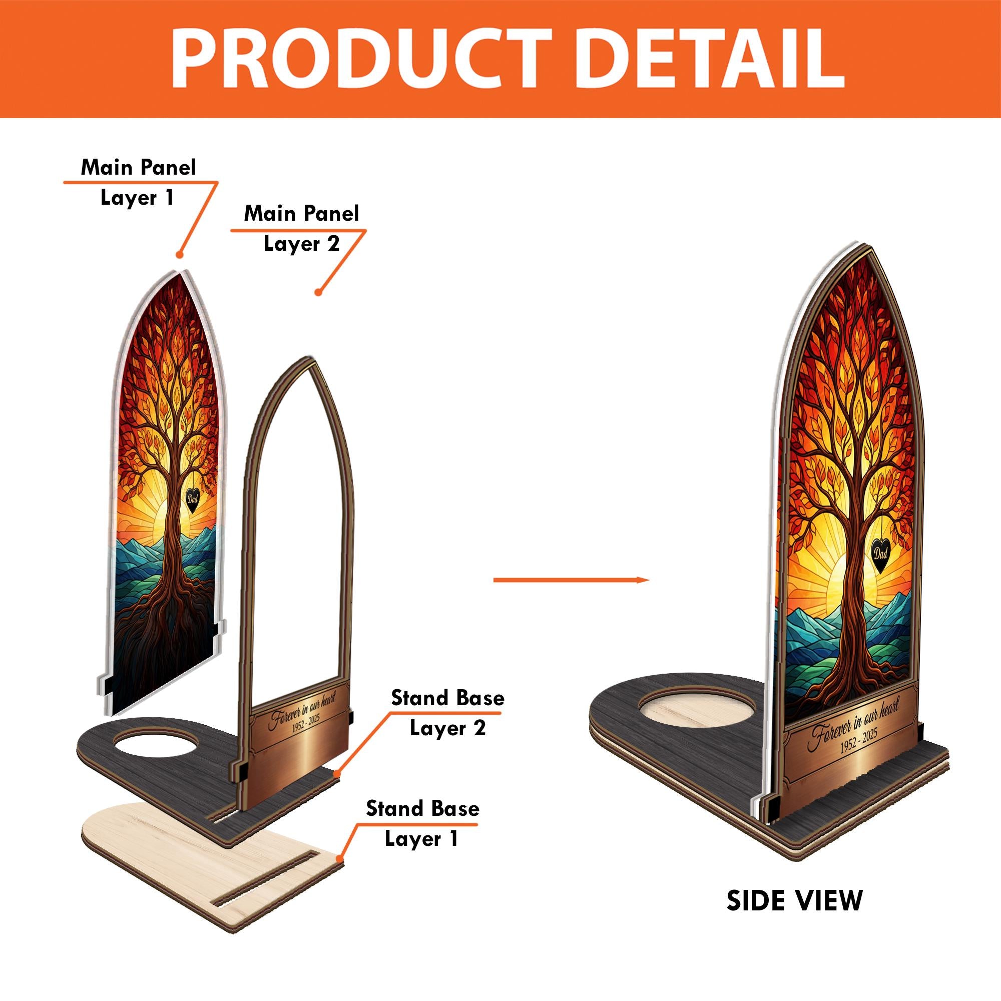 Forever in Our Heart Wooden Candle Holder – Personalized Remembrance Gift image 7