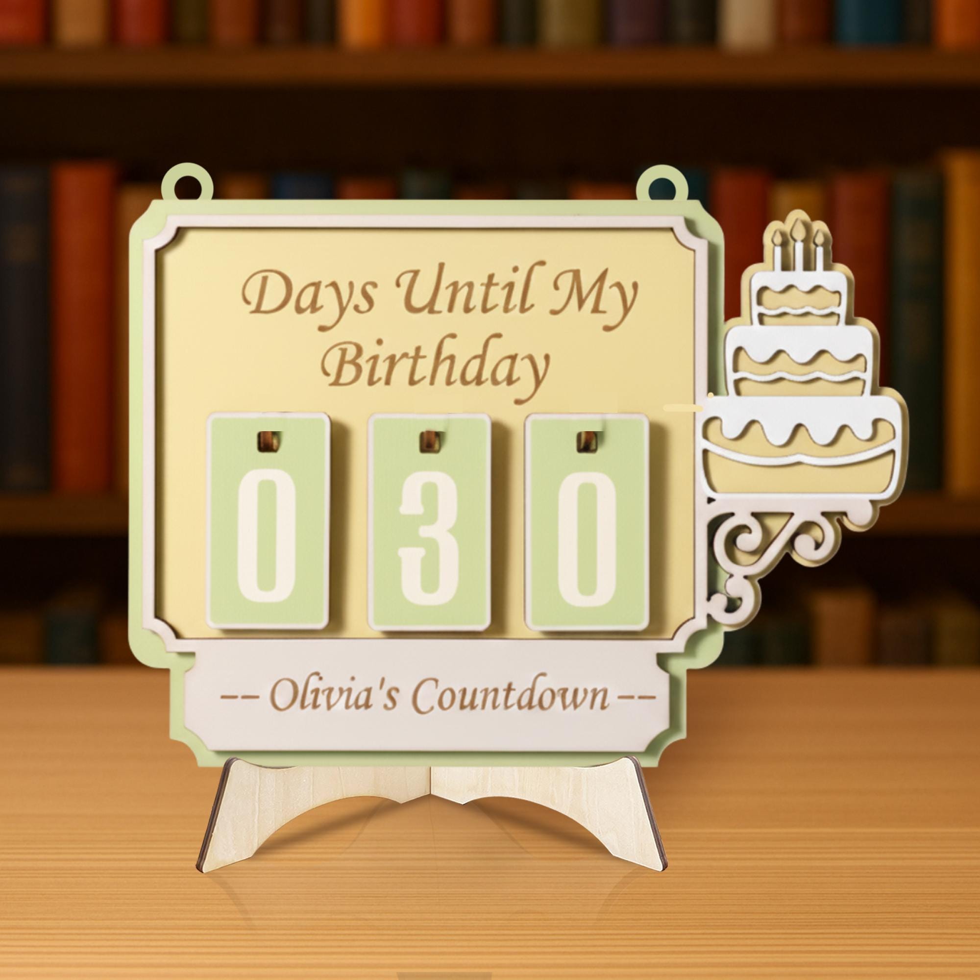 Personalized Birthday Countdown Sign - Custom Days Until My Birthday Tracker image 2