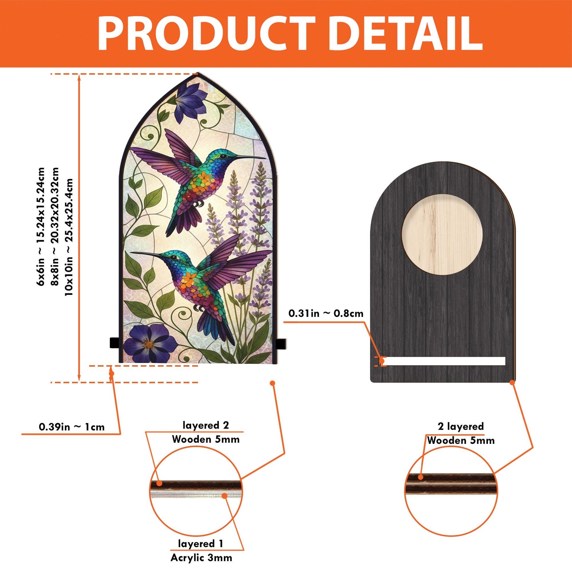 Wooden Candle Holder with Colorful Hummingbirds – Nature Decor Gift for Bird Lovers image 5