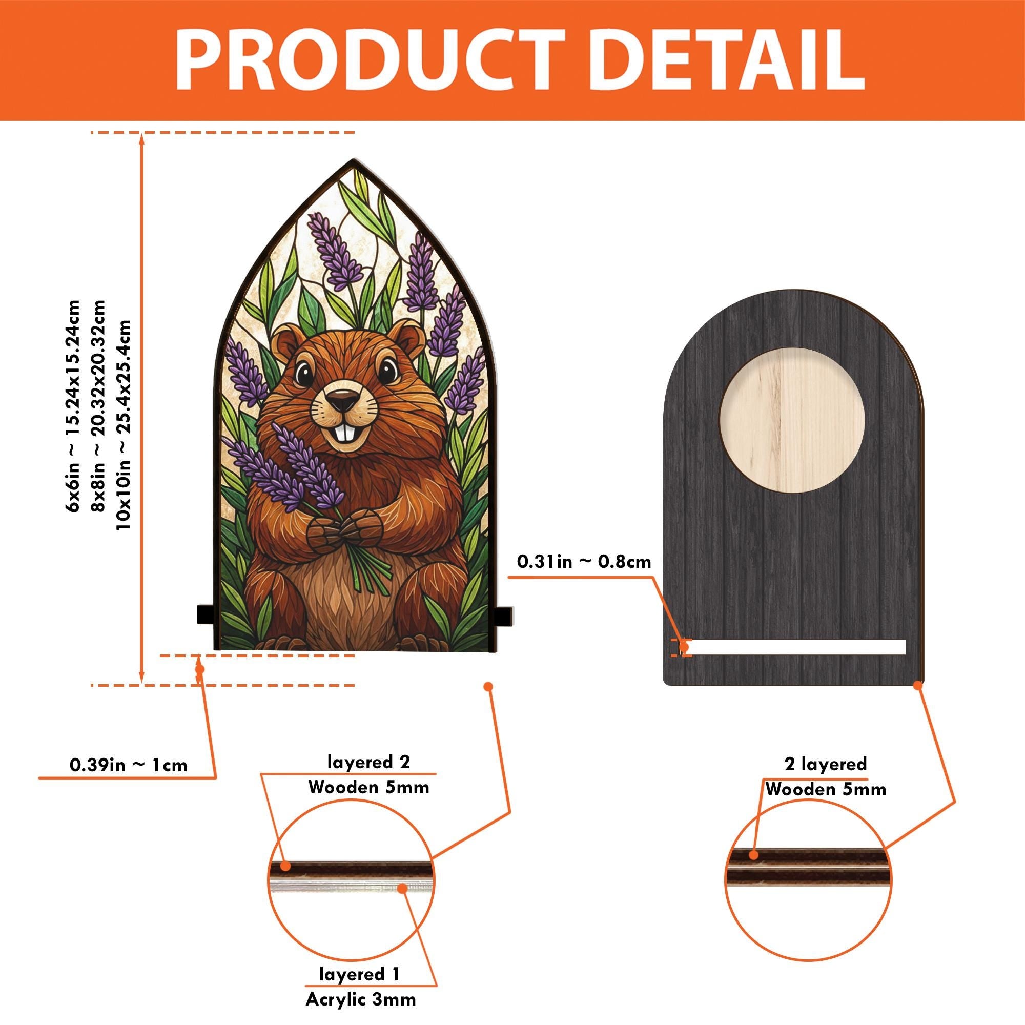 Wooden Candle Holder Happy Beaver with Lavender – Rustic Animal Decor Gift image 5