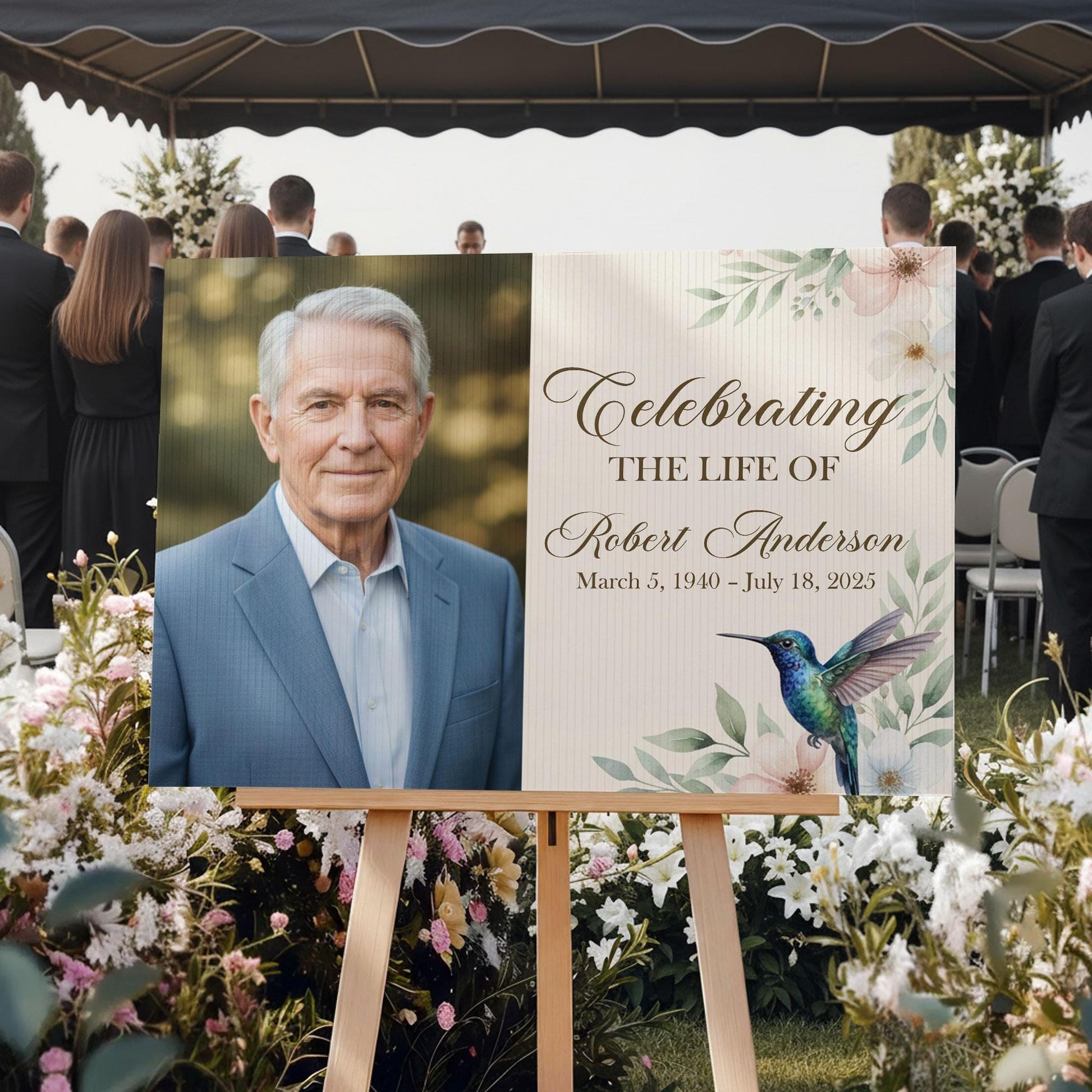 Custom Funeral Welcome Sign: Personalized Memorial Sign with Picture image 2