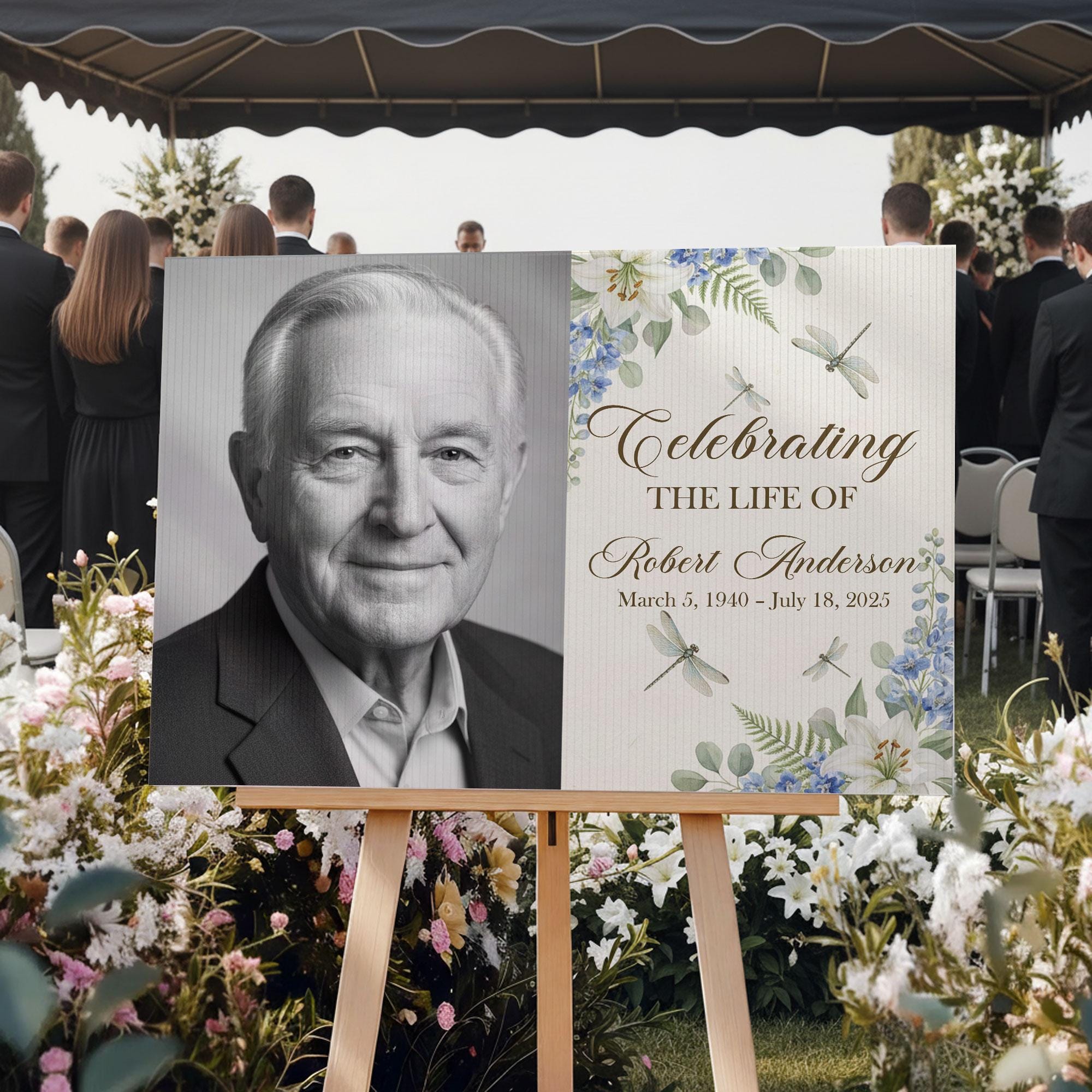 Custom Funeral Welcome Sign: Personalized Memorial Sign with Picture image 4