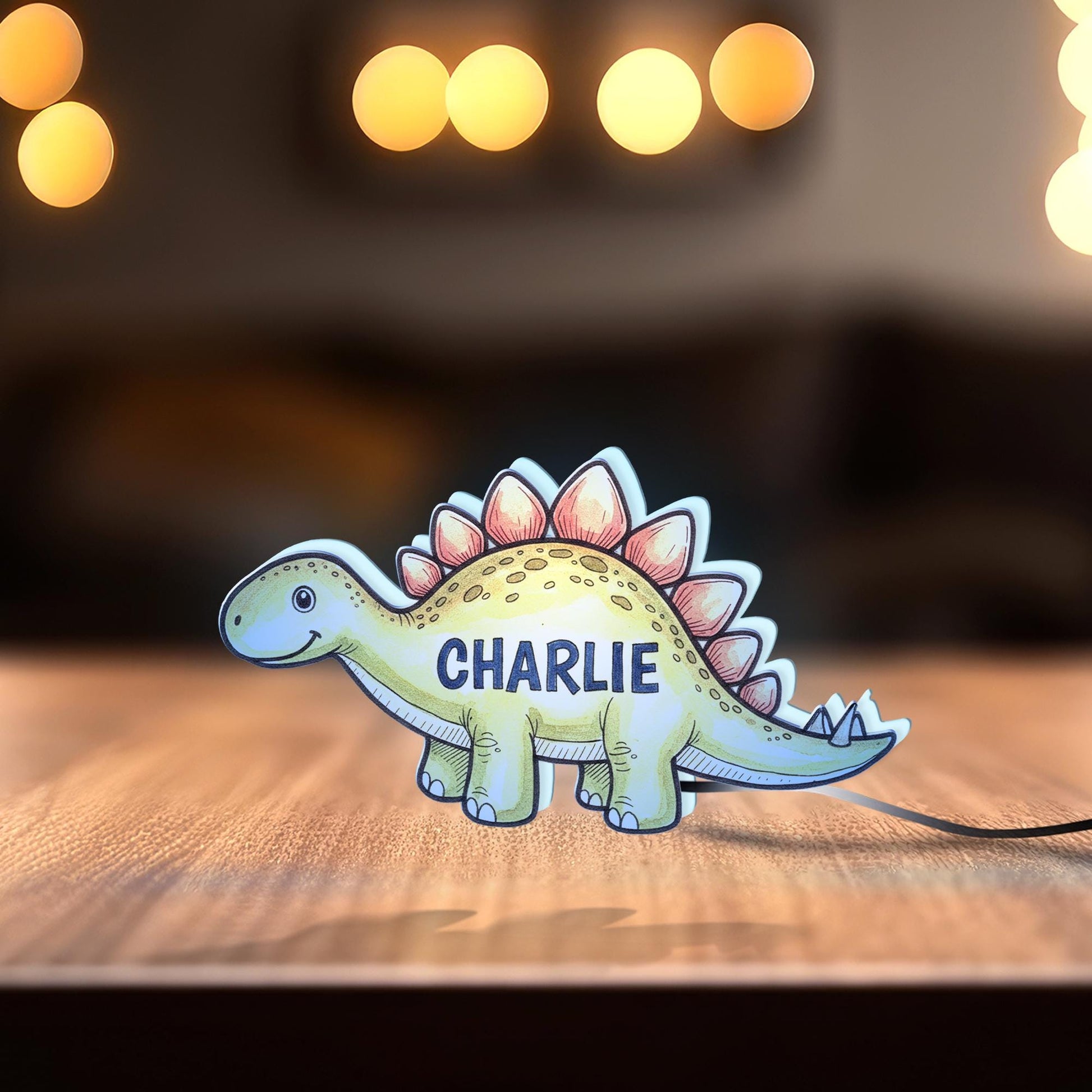 Custom Dinosaur Nursery Light Box: Personalized Kids Night Light image 2