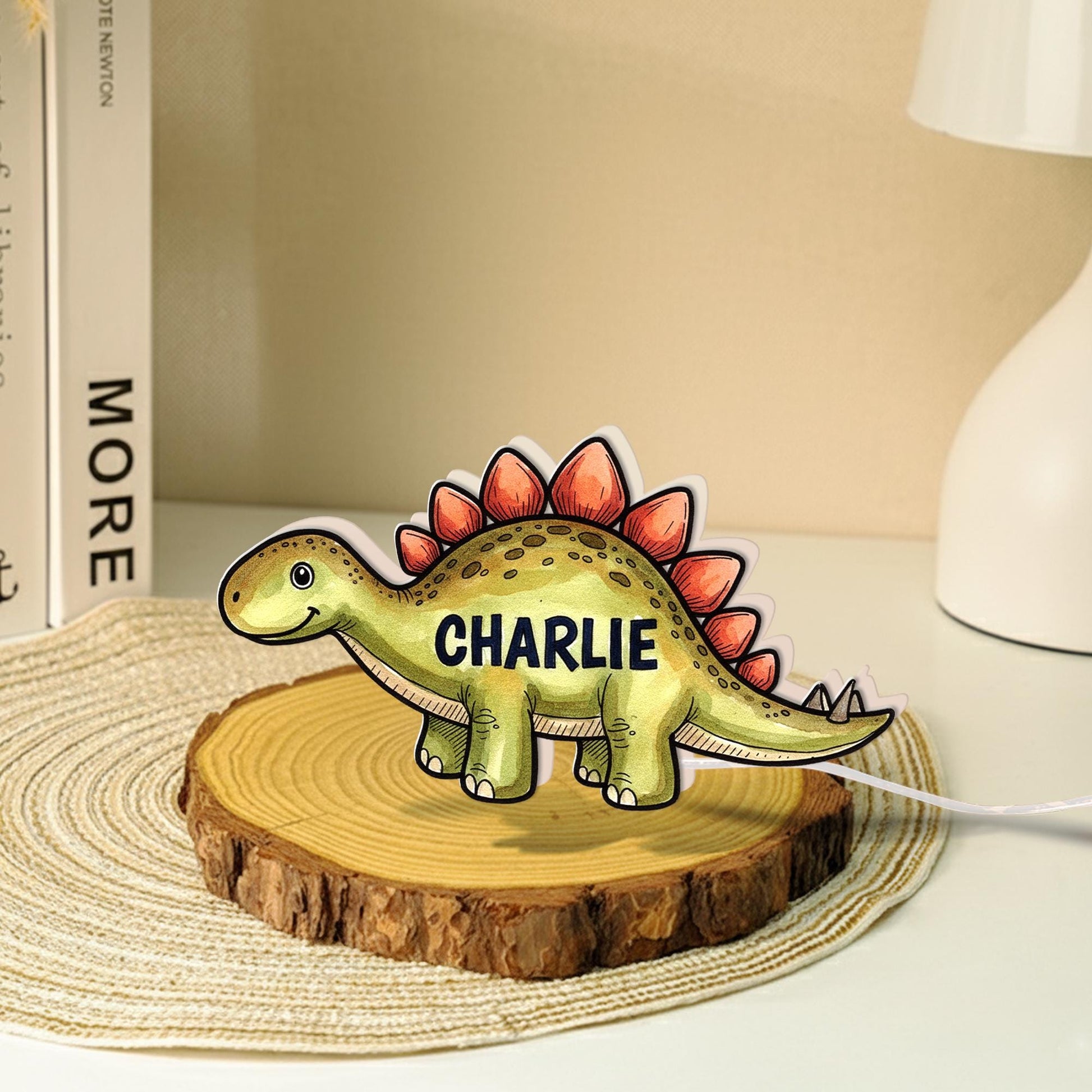 Custom Dinosaur Nursery Light Box: Personalized Kids Night Light image 4
