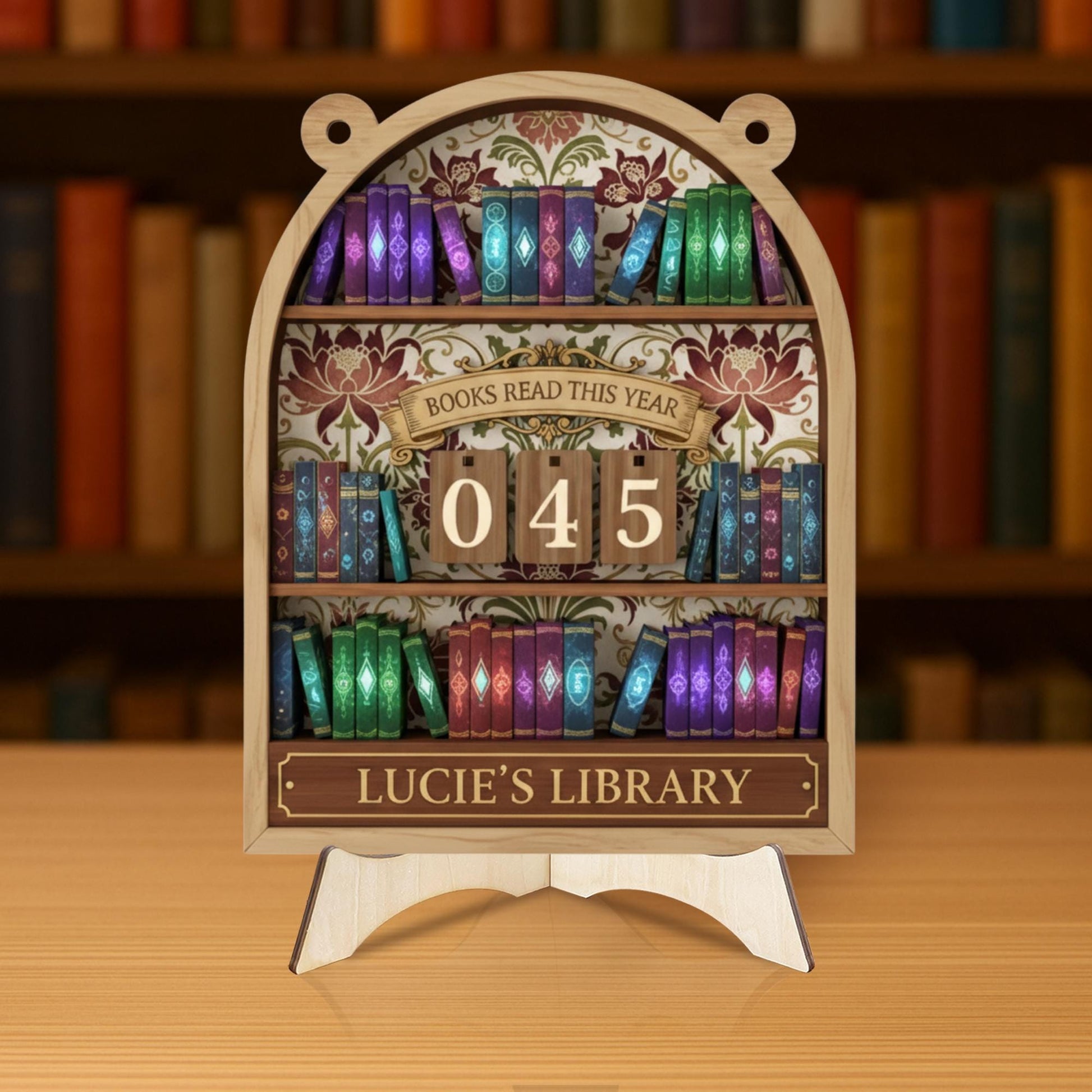 Personalized Book Tracker Sign - Custom Books Read This Year Library Decor image 3