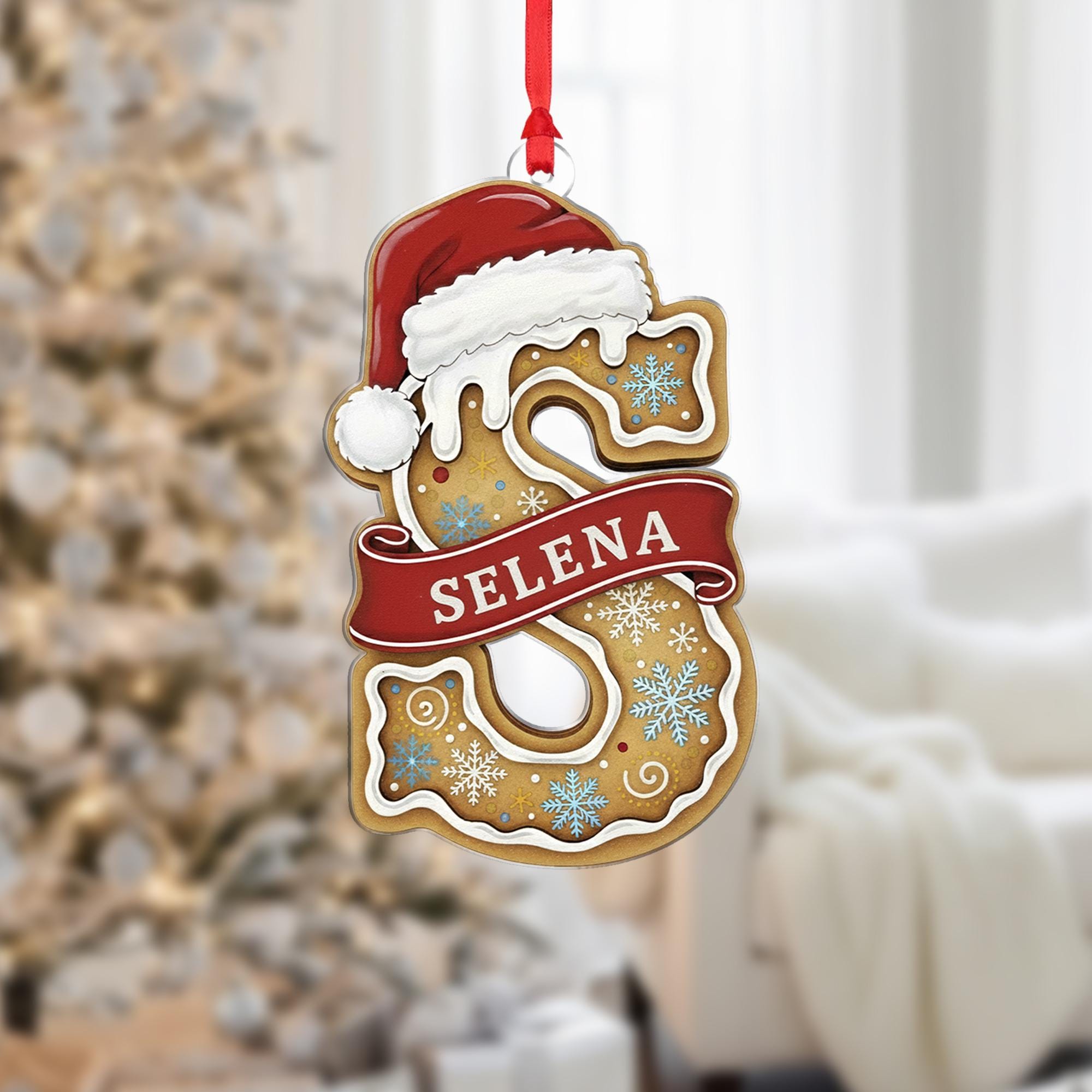 Personalised Gingerbread Initial Ornament – Christmas Tree Hanging Decoration 2025 image 3