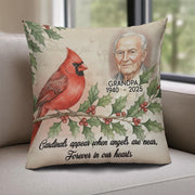 Personalized Memorial Cardinal Pillow – Custom Name & Years Home Decor