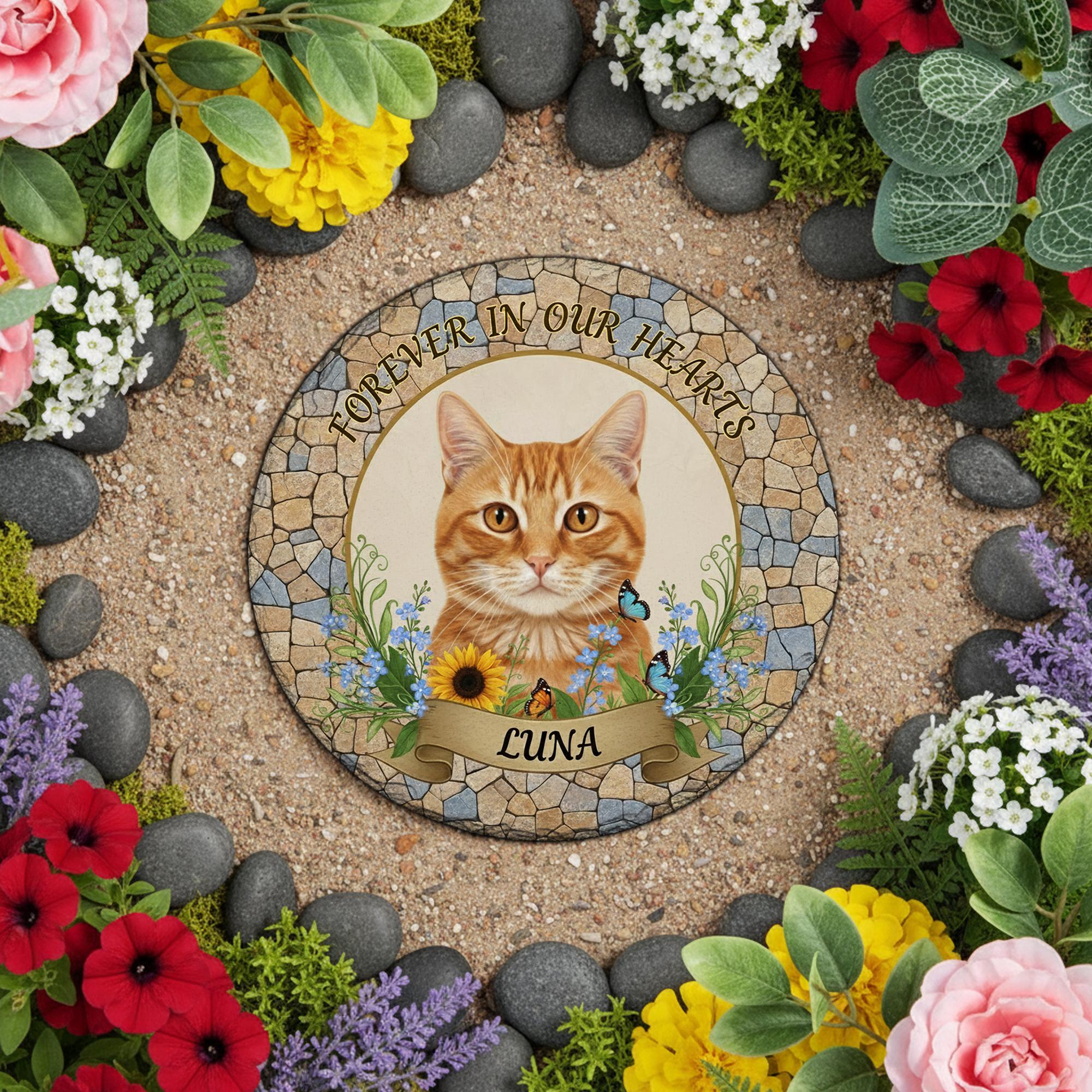 Custom Pet Memorial Garden Stone Personalized Cat Dog Outdoor Decor