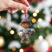 Personalized Gingerbread Baseball Ornament – Custom Name Sports Christmas Gift
