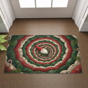 Christmas Doormat – Gnome Tunnel Design, Non-Slip Back, Indoor Outdoor Holiday Mat
