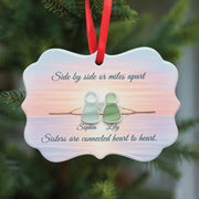 Custom Sister Ornament Ceramic with pieces Keepsake Decoration