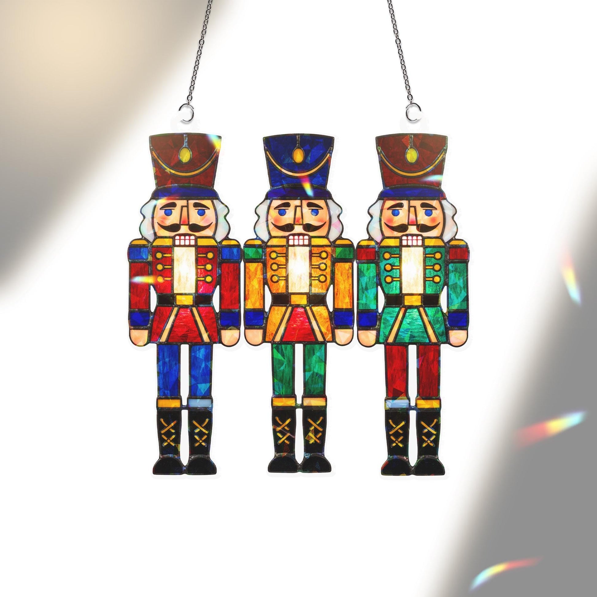 Nutcracker Holographic Acrylic Suncatcher | Christmas Window Hanging image 4