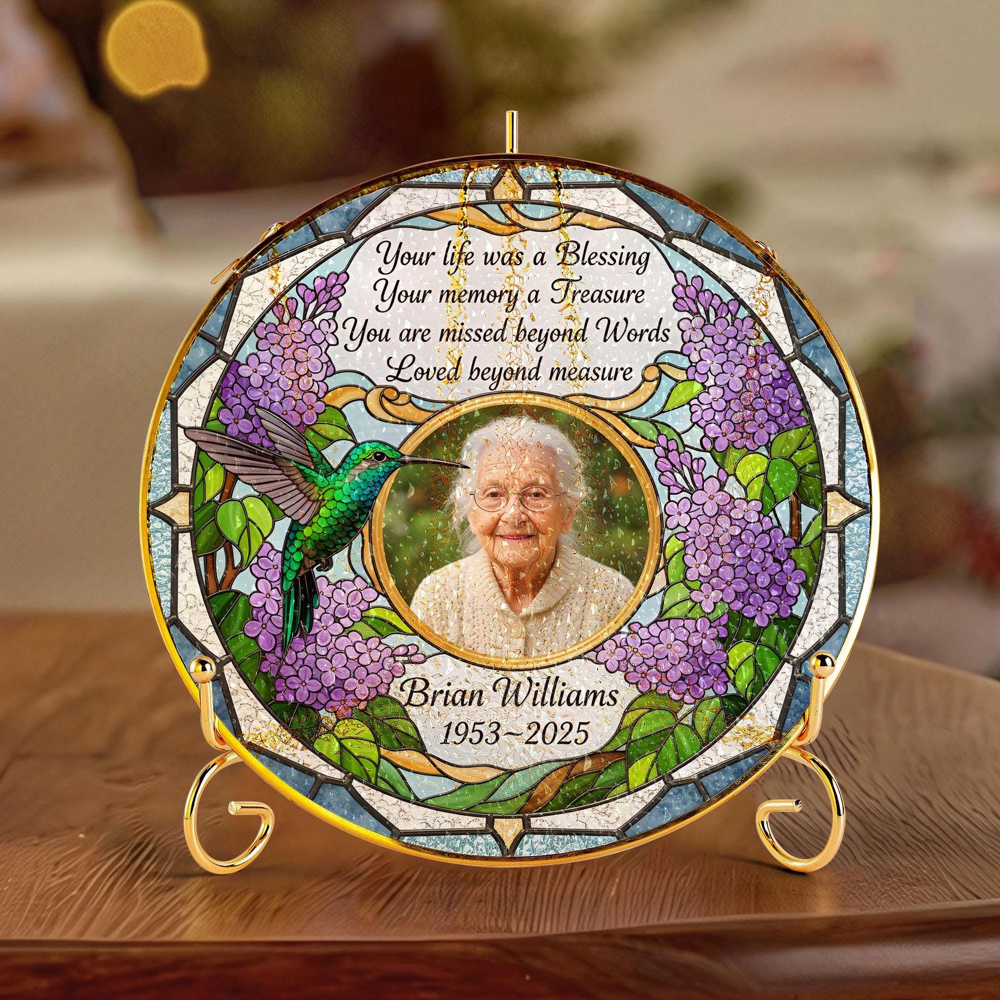 Custom Funeral Memory Glass Sign – Personalized Keepsake Celebration of Life image 5