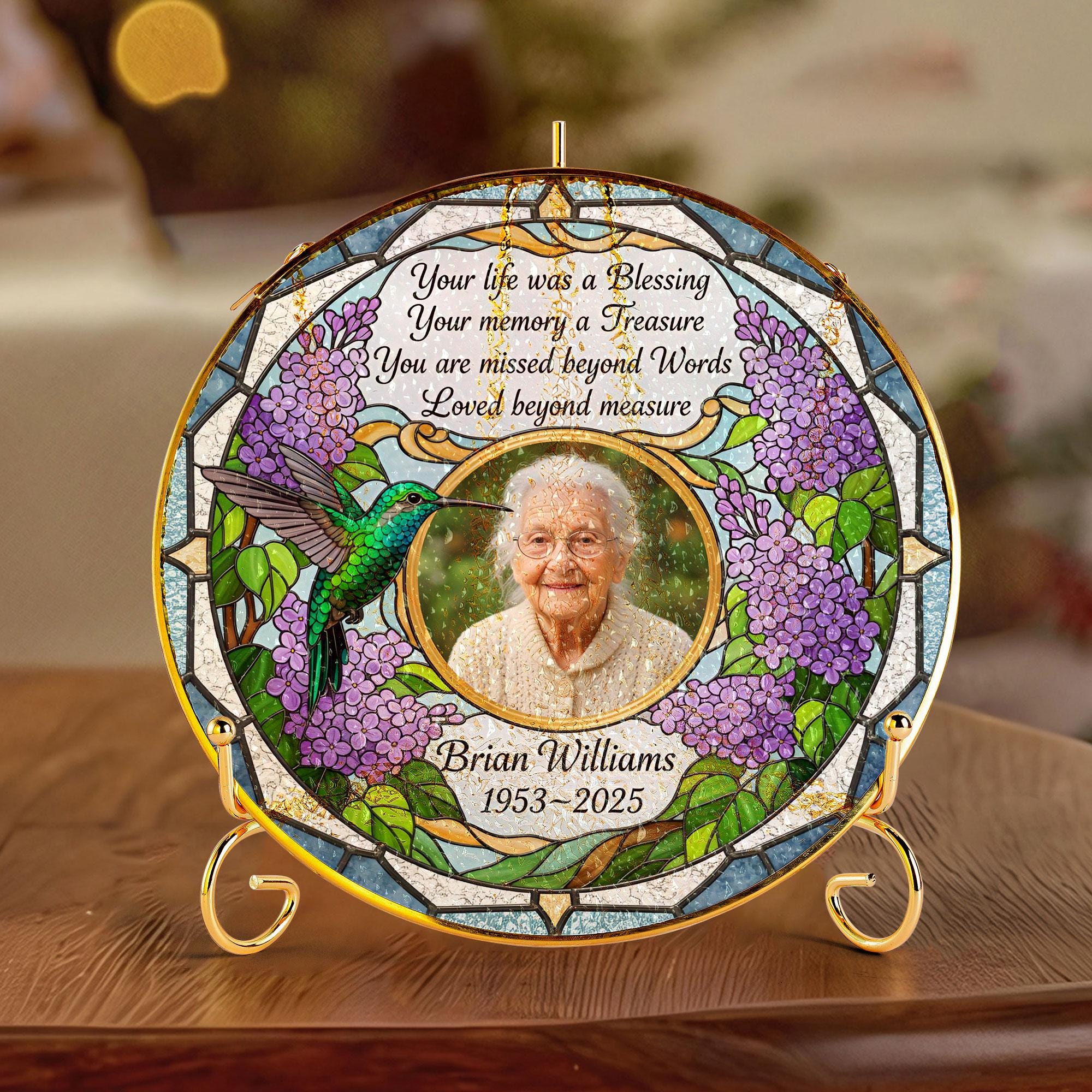 Custom Funeral Memory Glass Sign – Personalized Keepsake Celebration of Life image 5