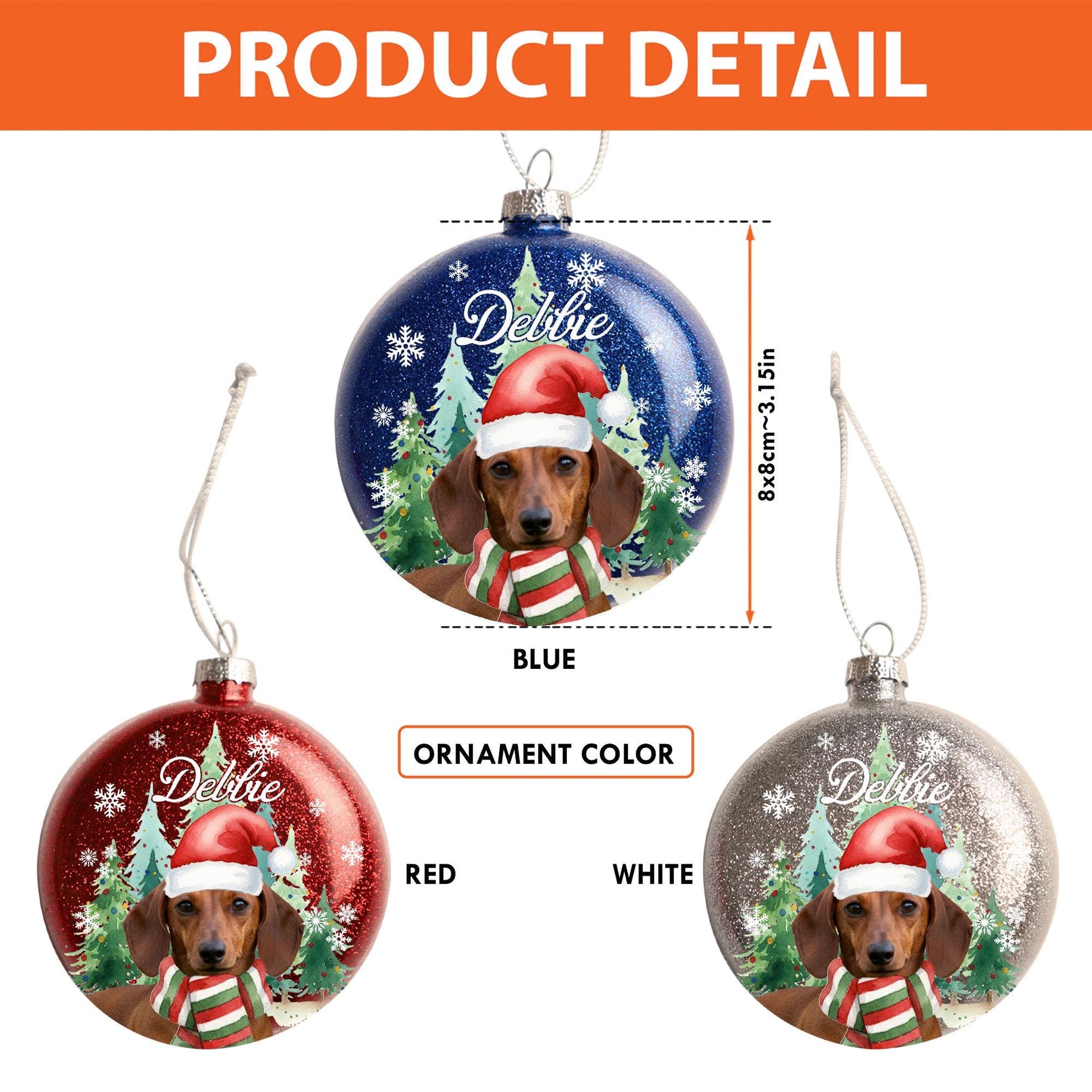 Custom Wedding Photo Glitter Ornament: Personalized Couple Plastic Bauble image 2