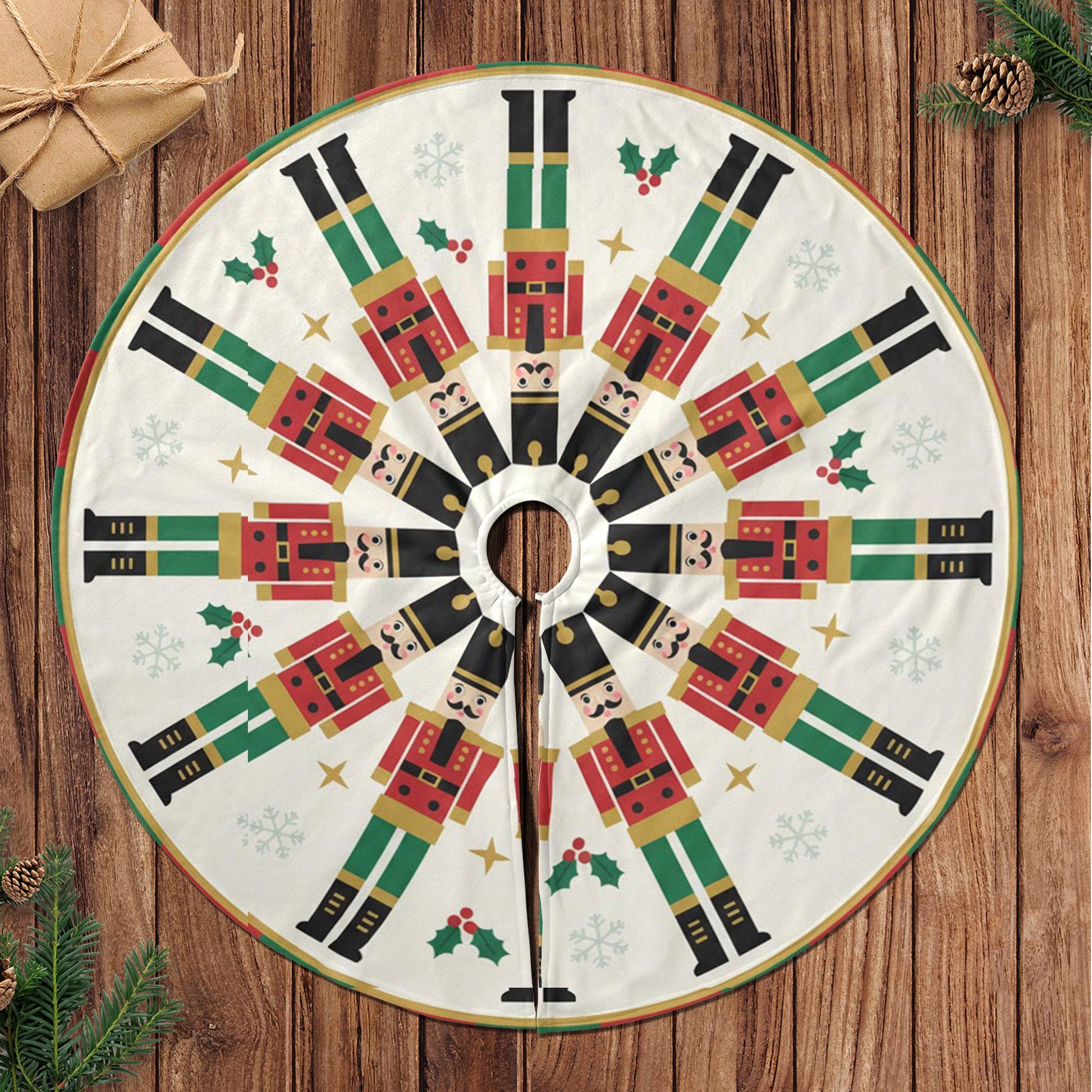 Nutcracker Christmas Tree Skirt: Round Holiday Tree Cover image 4