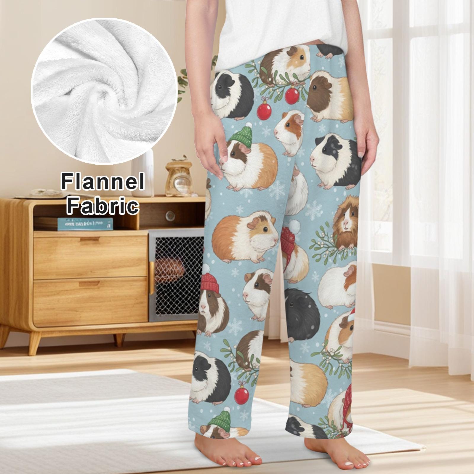 Christmas Guinea Pig Pajama Pants: Funny Holiday Sleepwear for Women image 3