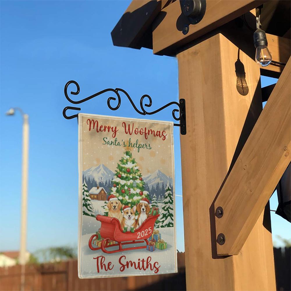 Personalized Dog Christmas Garden Flag: Merry Woofmas Home Decor