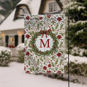 Personalized Garden Flag – Monogram Wreath Print, Polyester Outdoor Banner