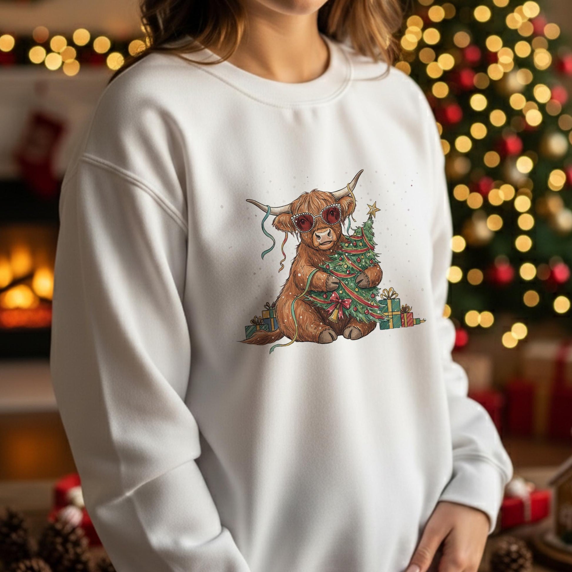 Highland Cow Christmas Sweatshirt: Festive Holiday Pullover