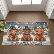 Personalized Doormat – Hallothanksmas Family Print, Indoor Outdoor Mat