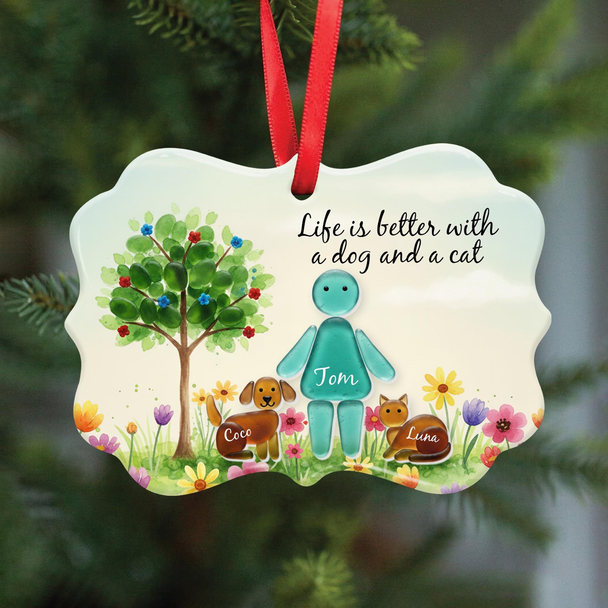 Custom Pet Ornament: Ceramic & Acrylic Personalized Keepsake