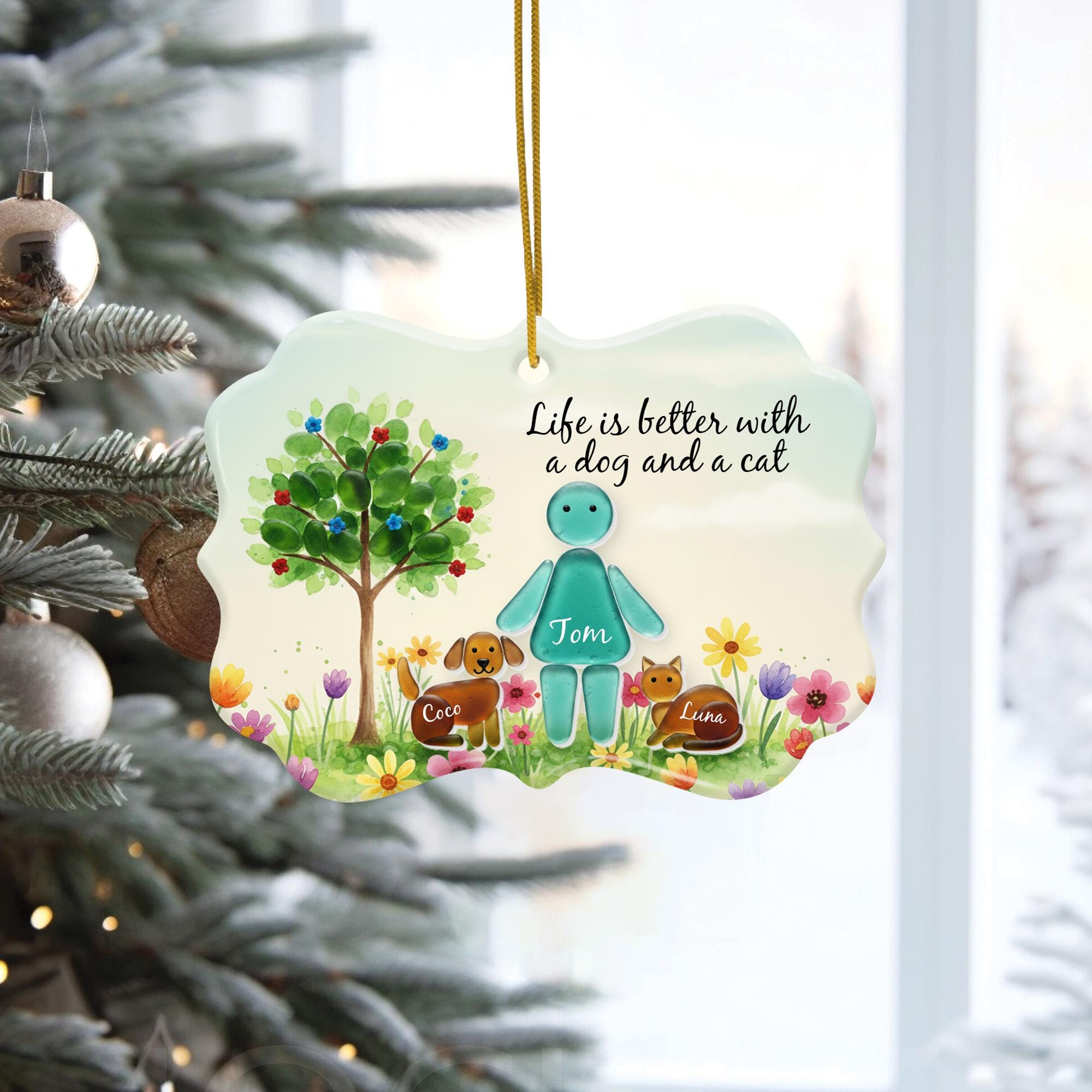 Custom Pet Ornament: Ceramic & Acrylic Personalized Keepsake