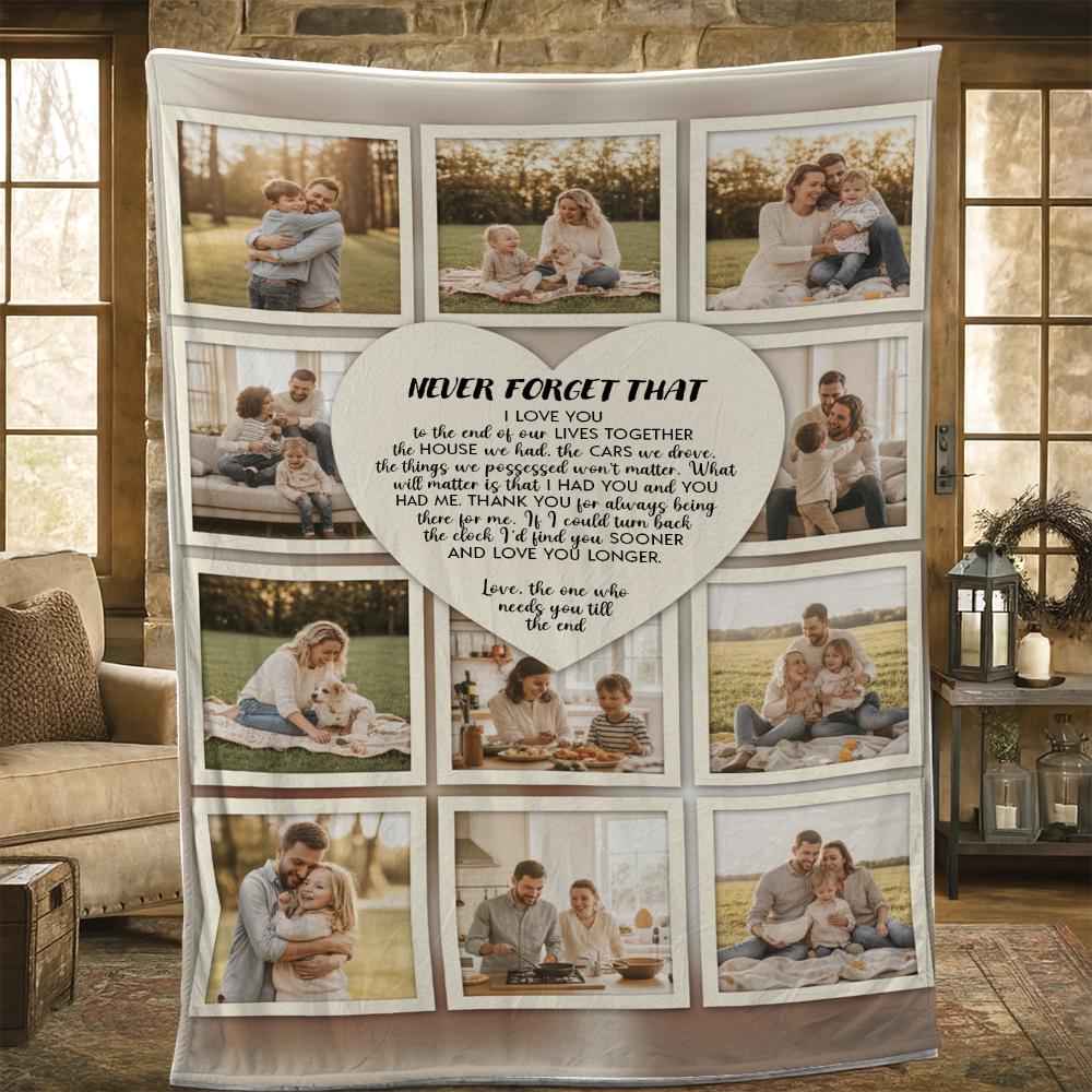 Custom Photo Blanket, Personalized Fleece Throw with Collage Design, Custom Picture Layout