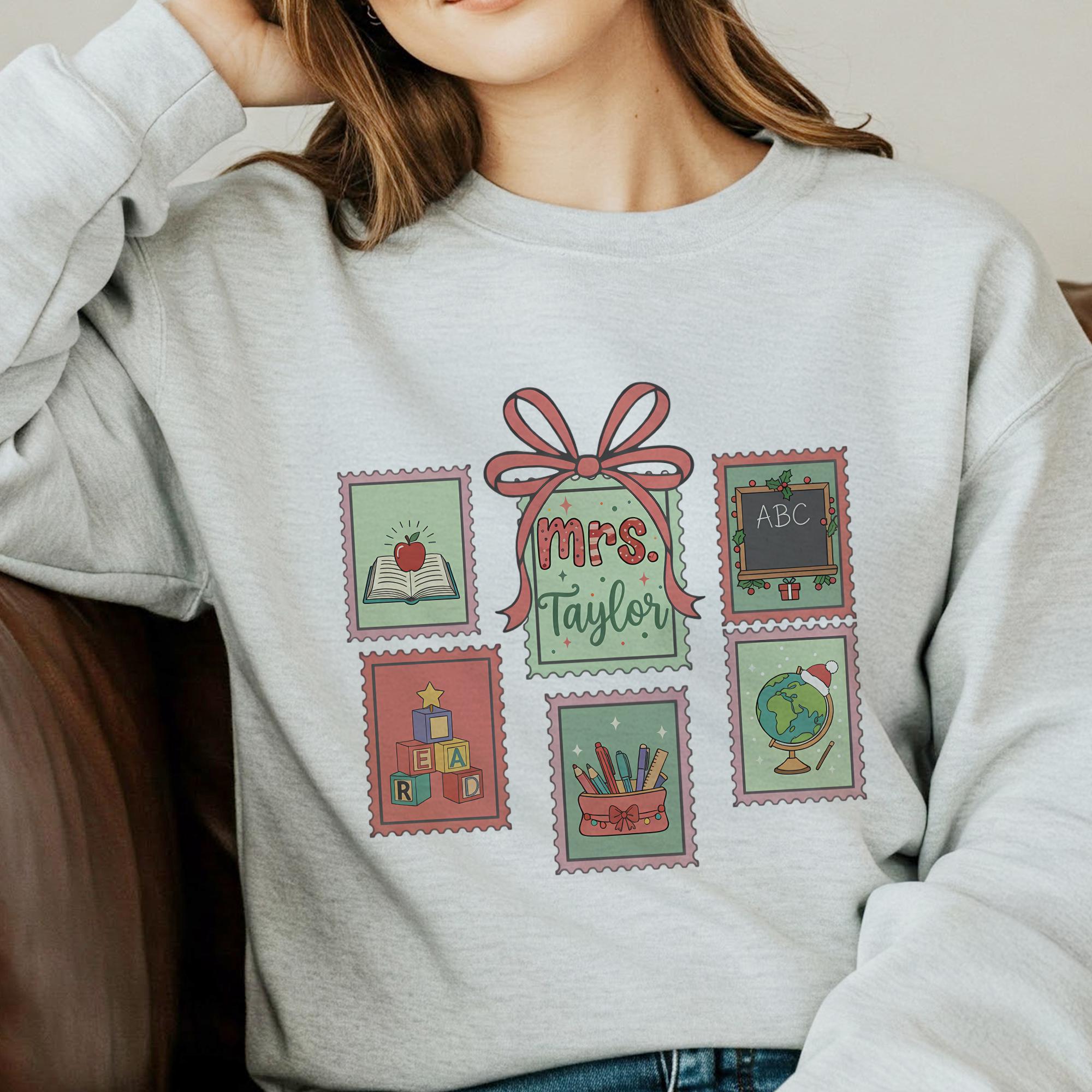 Personalized Teacher Christmas Sweatshirt: Custom Name Gift
