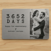 Photo Custom 10th Anniversary Metal Wallet Card: Forever Love Keepsake