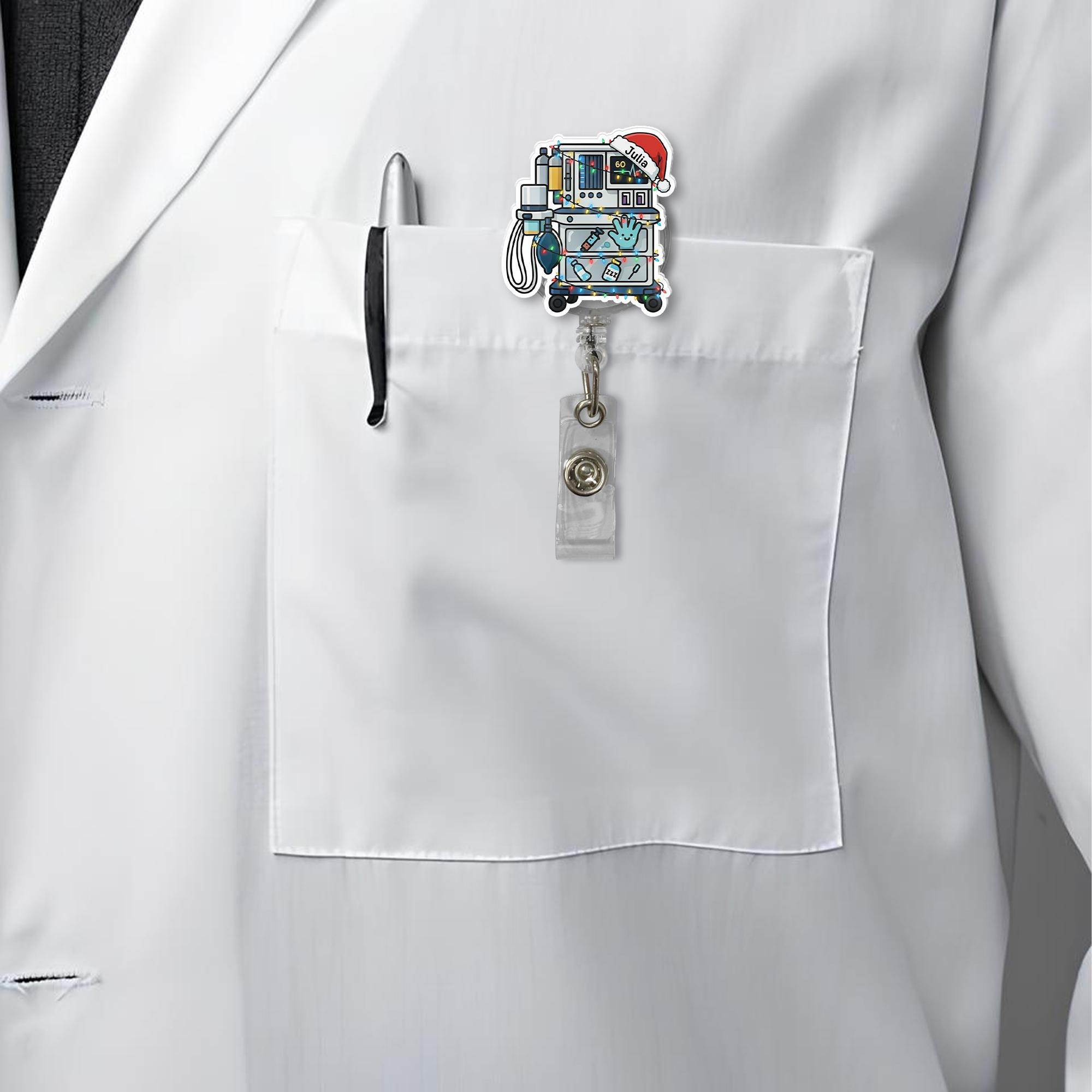 Funny Nurse Medical Device Badge Reel: Custom Name Nurse ID Clip
