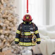 Firefighter Ornament | Fire Dept Helmet & Gear Decor | Custom Emergency Decoration