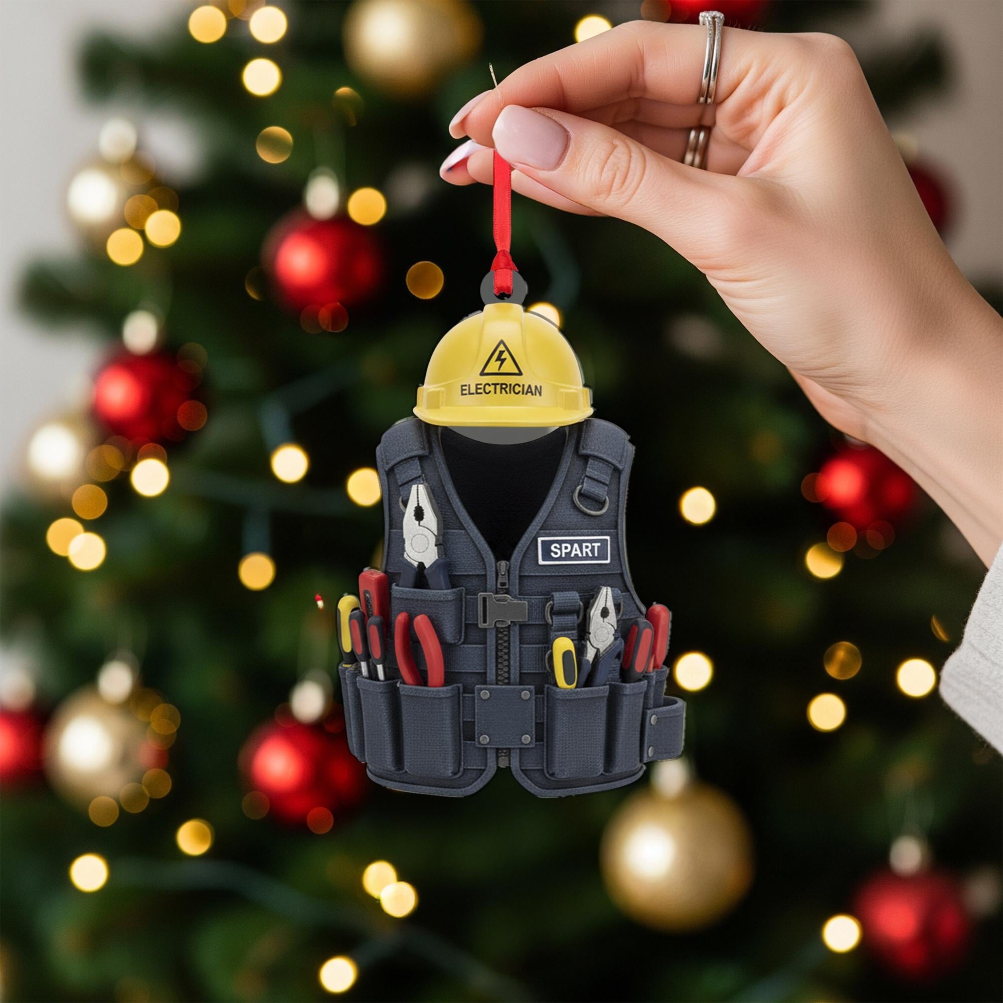Electrician Ornament | Electrician Gear Holiday Decor | Custom Trade Worker Gift